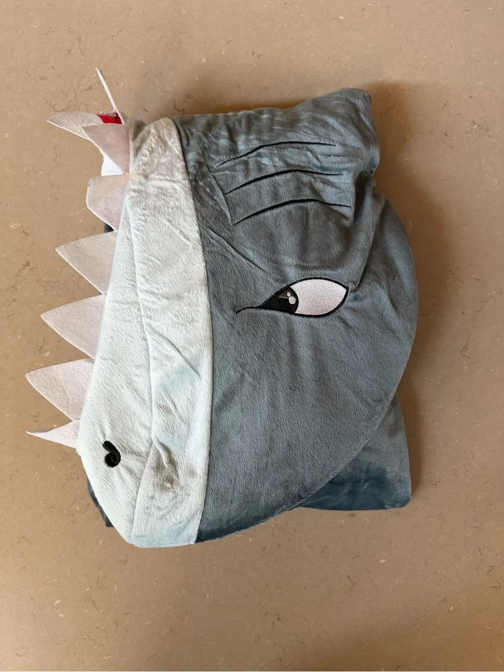 Spirit Halloween Shark Jumpsuit Costume Adult SM/MD Plush Hooded One-Piece NWOT - Picture 10 of 12